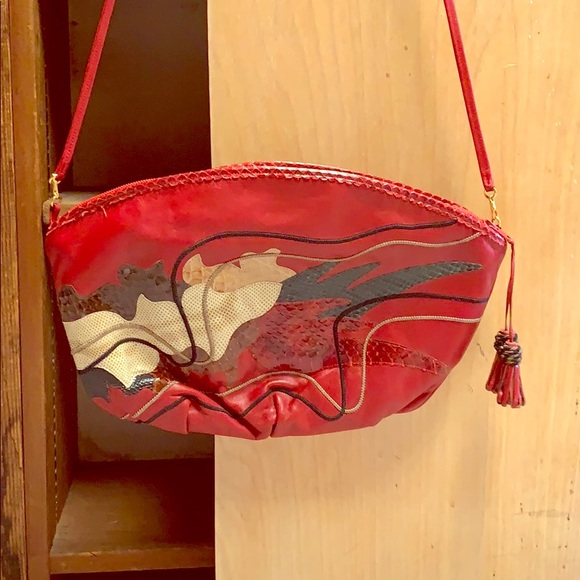 Carlo Fiori Vintage snakeskin clutch/shoulder bag - Picture 1 of 8